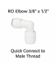 Wellon RO Elbow Adapter 3/8" Push Fit x 1/2" Male Thread Elbow (Pack of 100)
